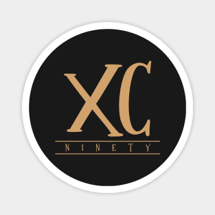 XC (Ninety) Gold Roman Numerals Magnet